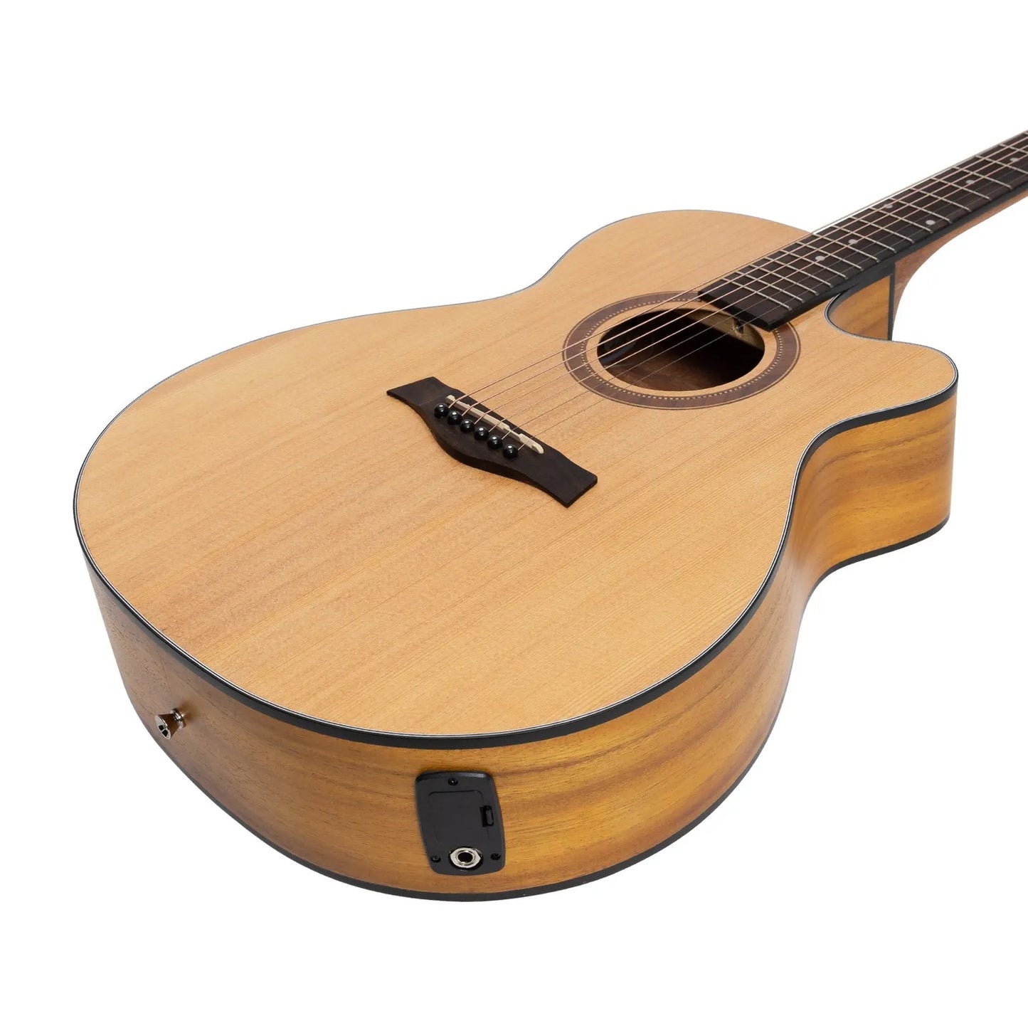 Sanchez SFC-18-SK Acoustic-Electric Small Body Cutaway Guitar Natural Satin Spruce/Koa 6-String — view 6