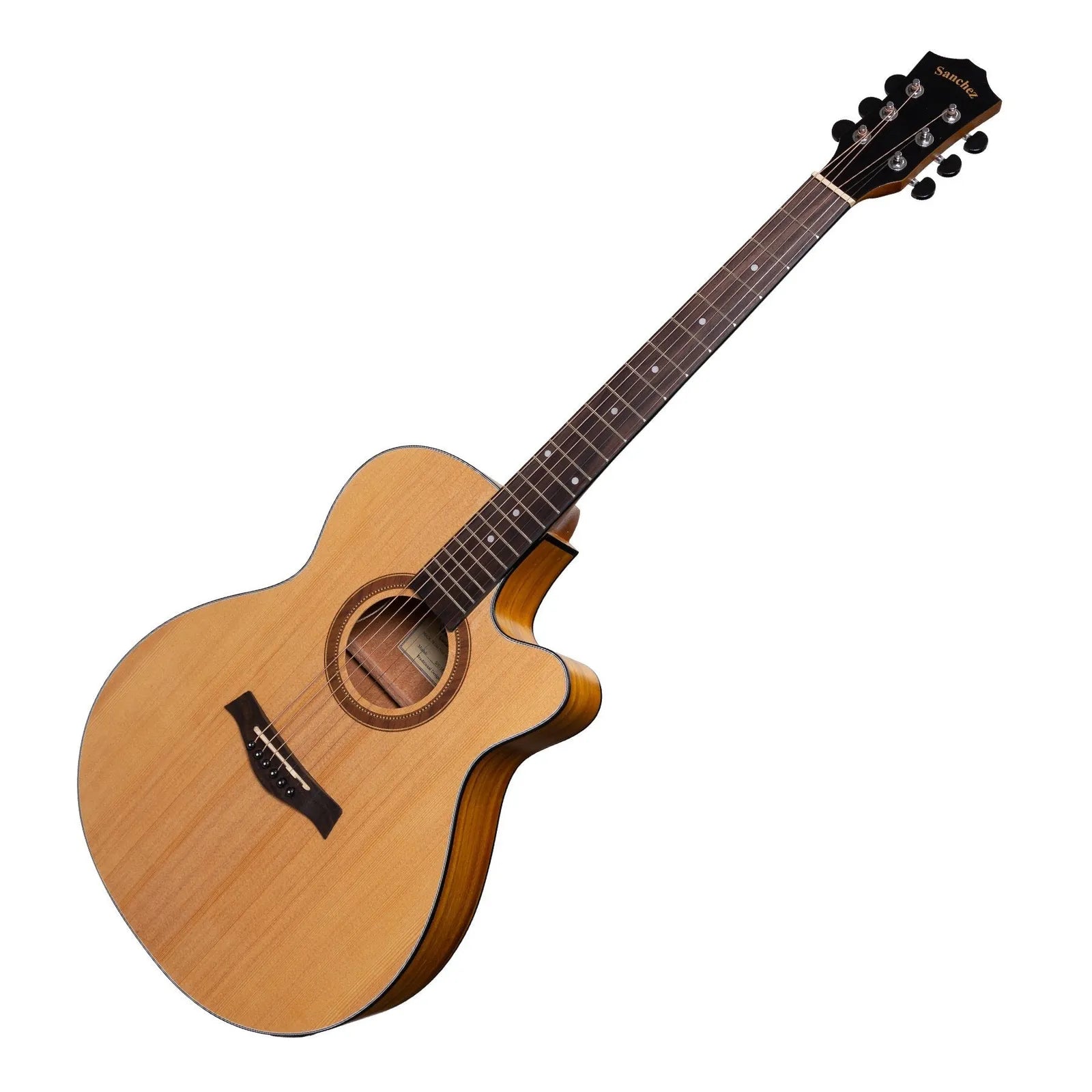 Sanchez SFC-18-SK Acoustic-Electric Small Body Cutaway Guitar Natural Satin Spruce/Koa 6-String — view 3