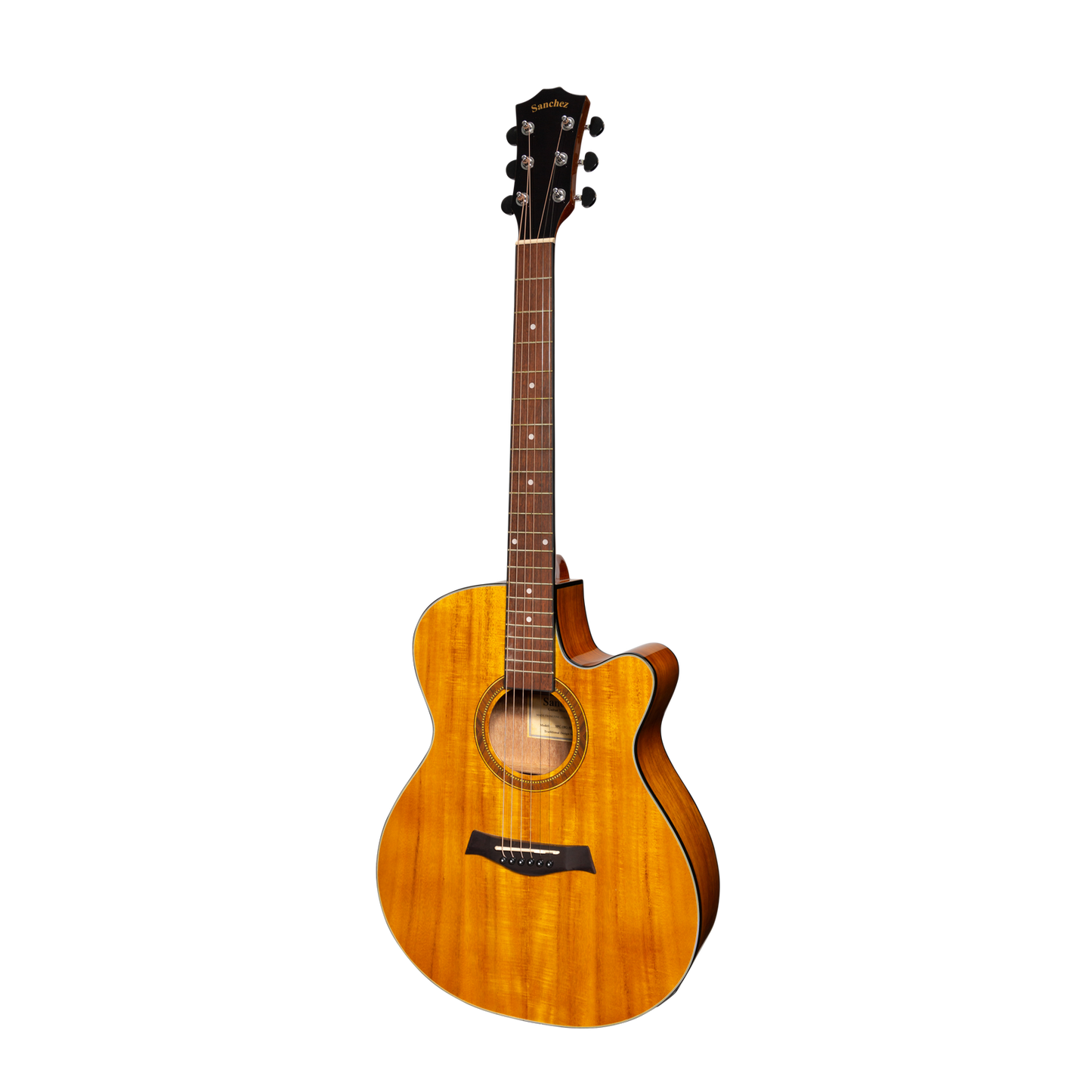 Sanchez SFC-18G-ACA Acoustic-Electric Small Body Cutaway Guitar Gloss Acacia