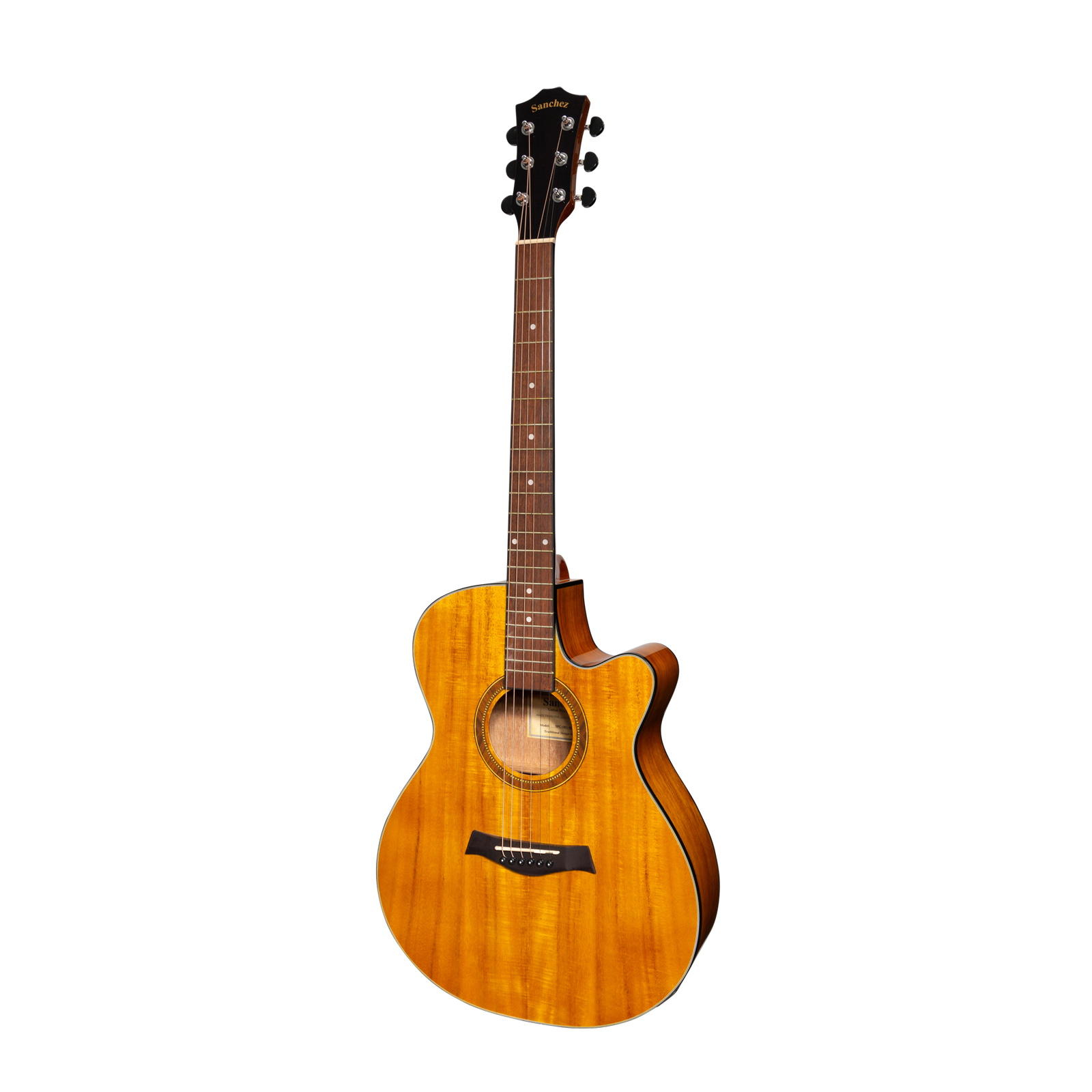 Sanchez SFC-18G-ACA Acoustic-Electric Small Body Cutaway Guitar Gloss Acacia