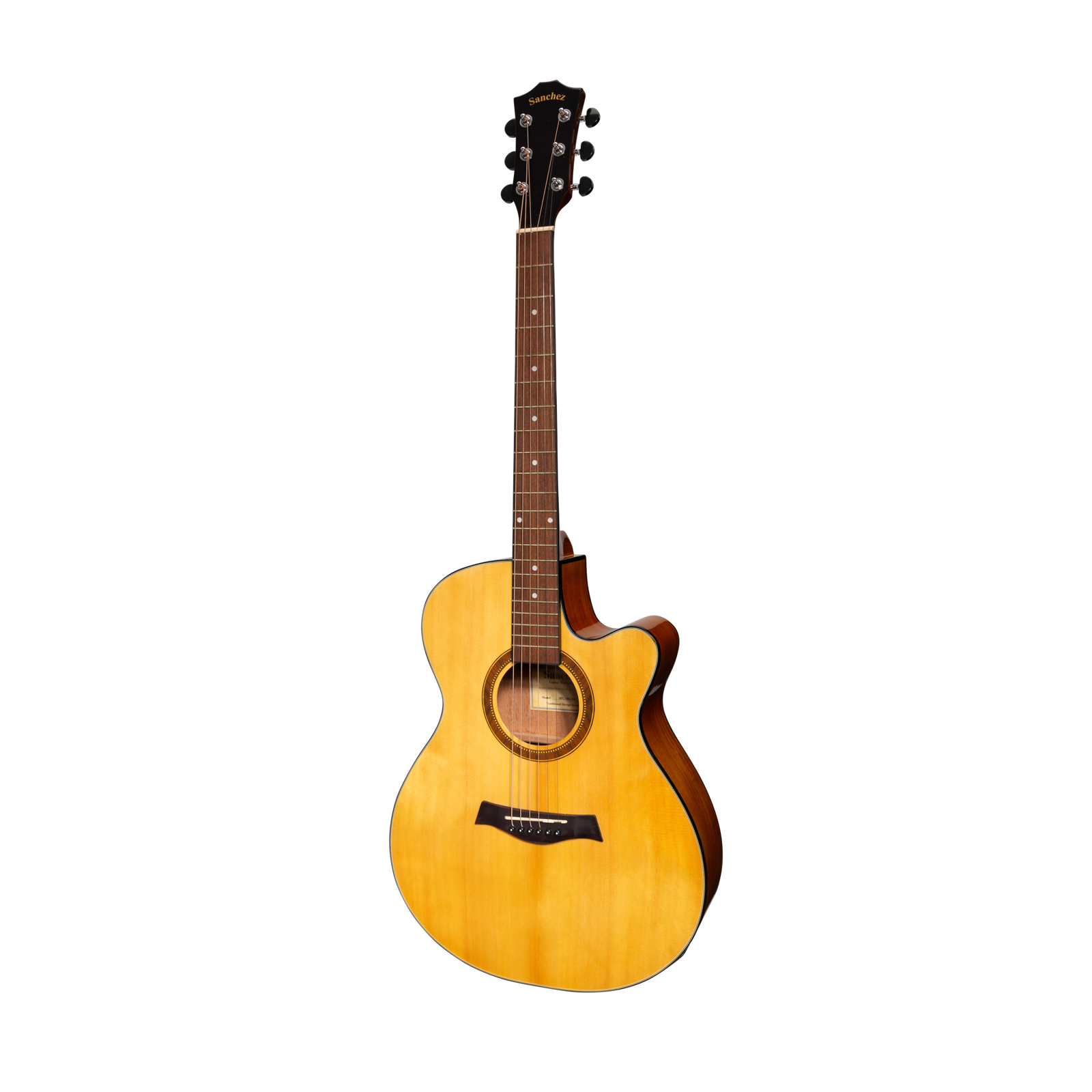 Sanchez SFC-18G-SA Acoustic-Electric Small Body Cutaway Guitar Gloss Spruce/Acacia