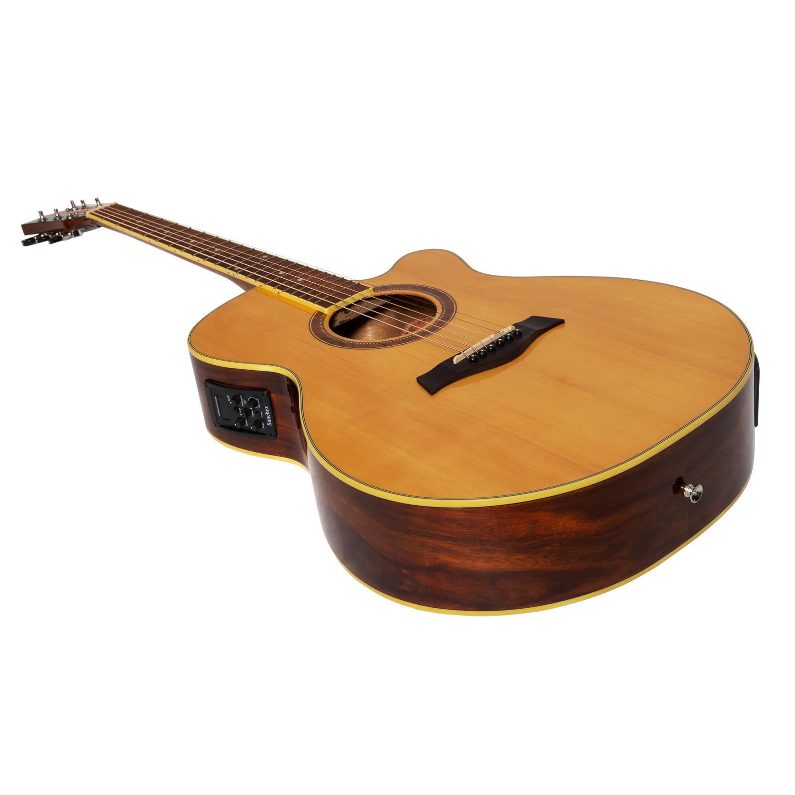 Sanchez SFC-18G-SR Acoustic-Electric Small Body Cutaway Guitar Gloss Spruce/Rosewood — view 3
