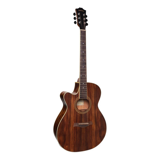 Sanchez SFC-18L-RWD Left Handed Acoustic-Electric Small Body Cutaway Guitar Natural Satin