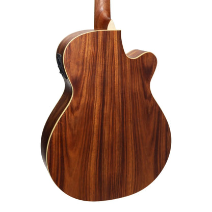 Sanchez Left Handed Acoustic-Electric Small Body Cutaway Guitar SFC-18L-RWD Natural Satin Rosewood 6 Strings — view 5