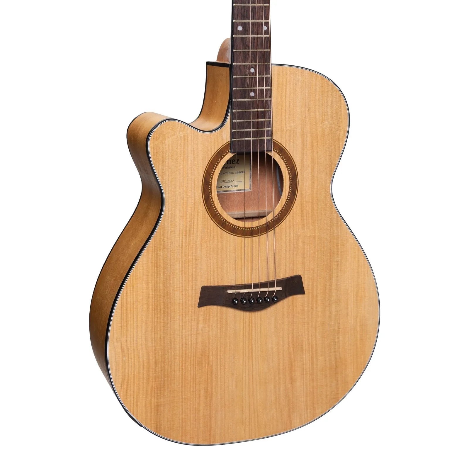 Sanchez SFC-18L-SA Left Handed Acoustic-Electric Small Body Cutaway Guitar Natural Satin — view 4
