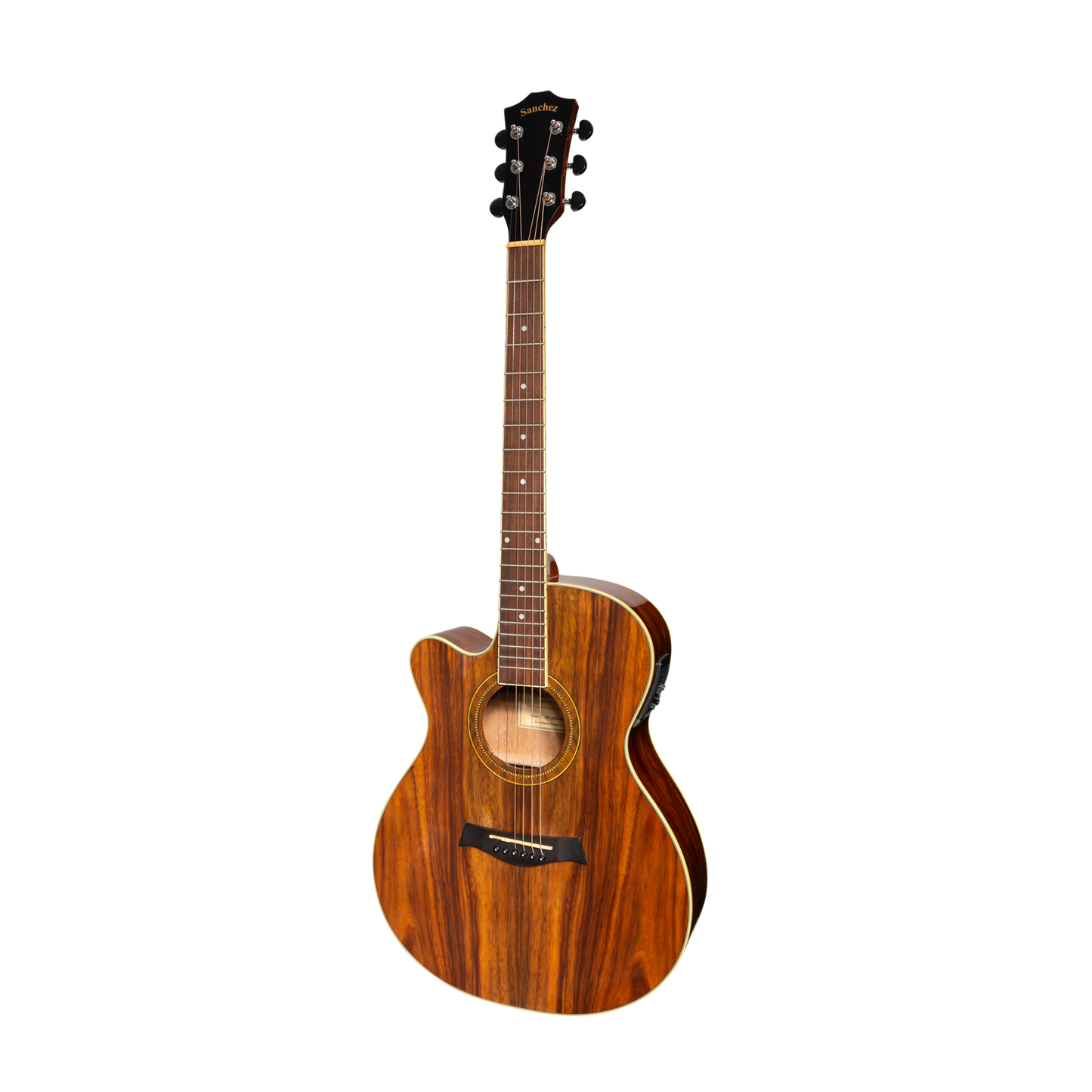 Sanchez SFC-18LG-RWD Left Handed Acoustic-Electric Small Body Cutaway Guitar Gloss Rosewood