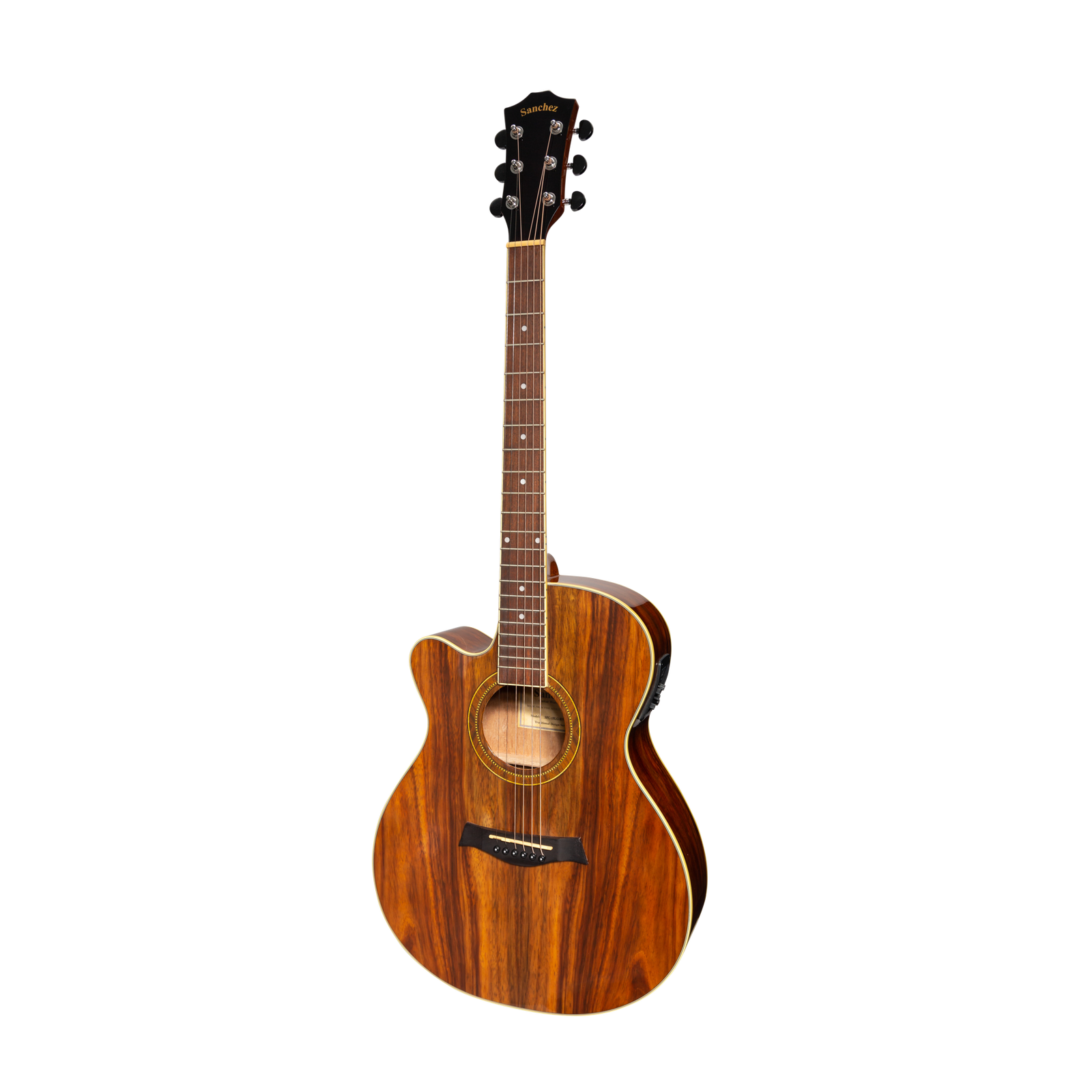 Sanchez SFC-18LG-RWD Left Handed Acoustic-Electric Small Body Cutaway Guitar Gloss Rosewood