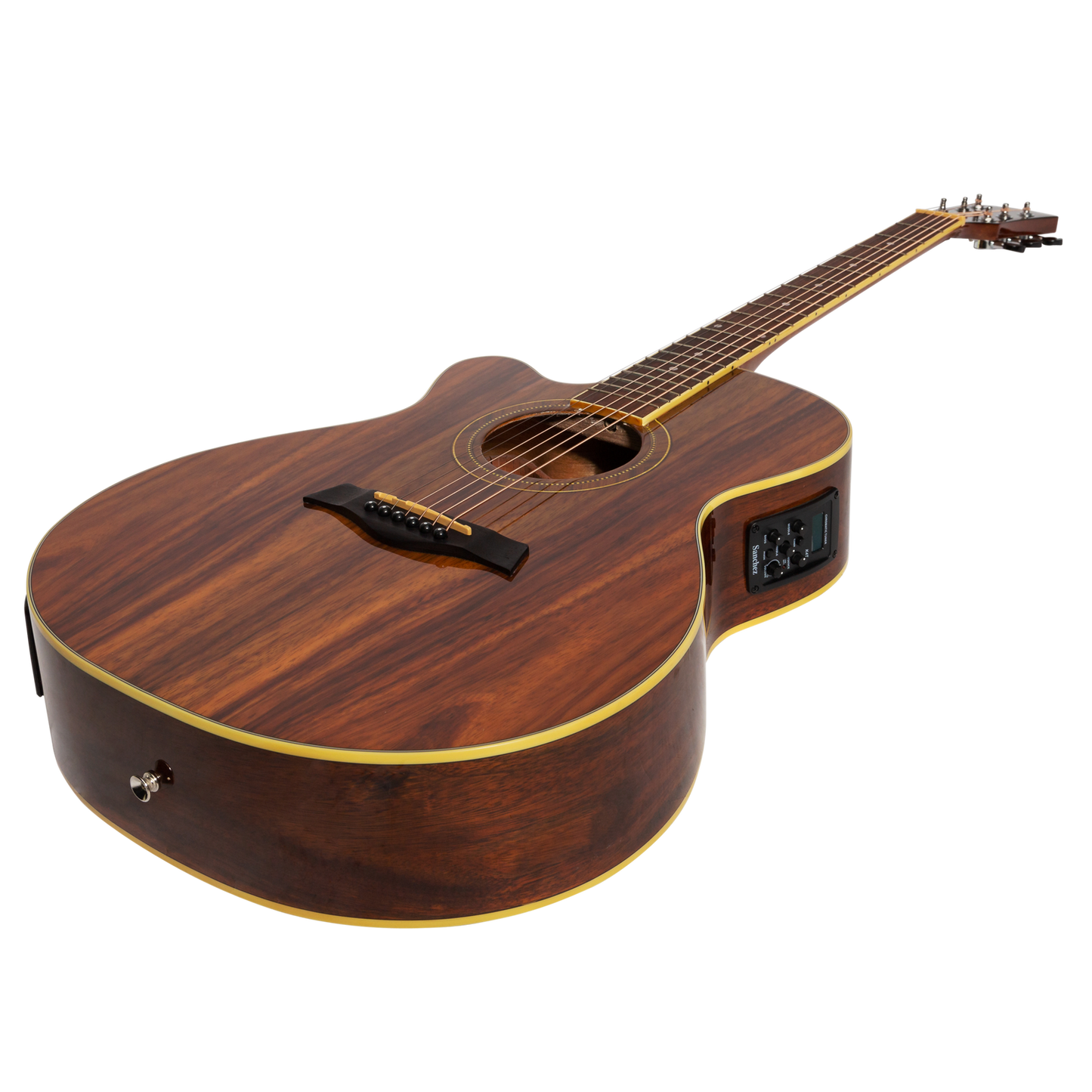 Sanchez SFC-18LG-RWD Left Handed Acoustic-Electric Small Body Cutaway Guitar Gloss Rosewood — view 3