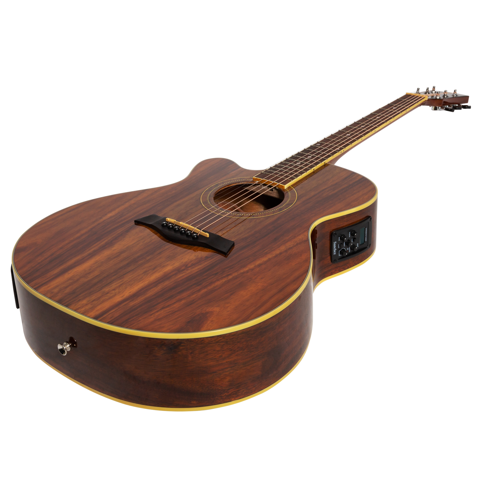 Sanchez SFC-18LG-RWD Left Handed Acoustic-Electric Small Body Cutaway Guitar Gloss Rosewood — view 3