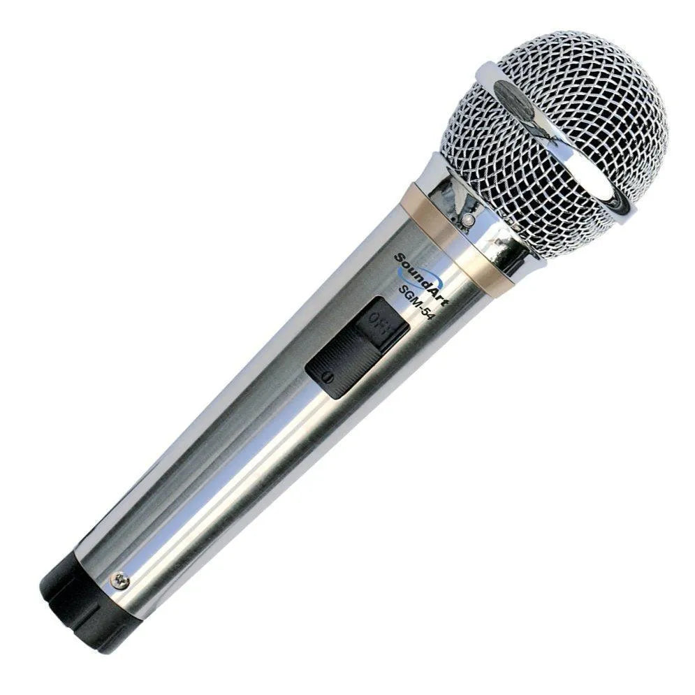 SoundArt SGM-54 Hand-Held Dynamic Microphone with Silver Finish and Protective Bag
