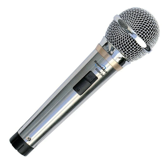 SoundArt SGM-54 Hand-Held Dynamic Microphone with Silver Finish and Protective Bag