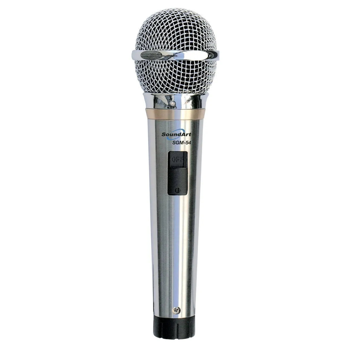 SoundArt SGM-54 Hand-Held Dynamic Microphone with Silver Finish and Protective Bag — view 2