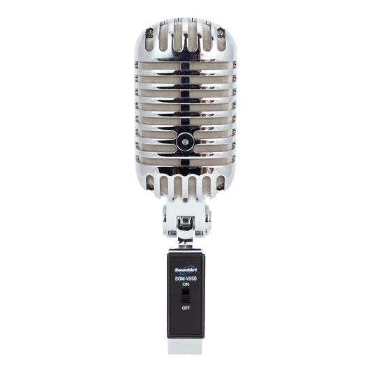 SoundArt Vintage Dynamic Microphone with Deluxe Carry Case - Chrome