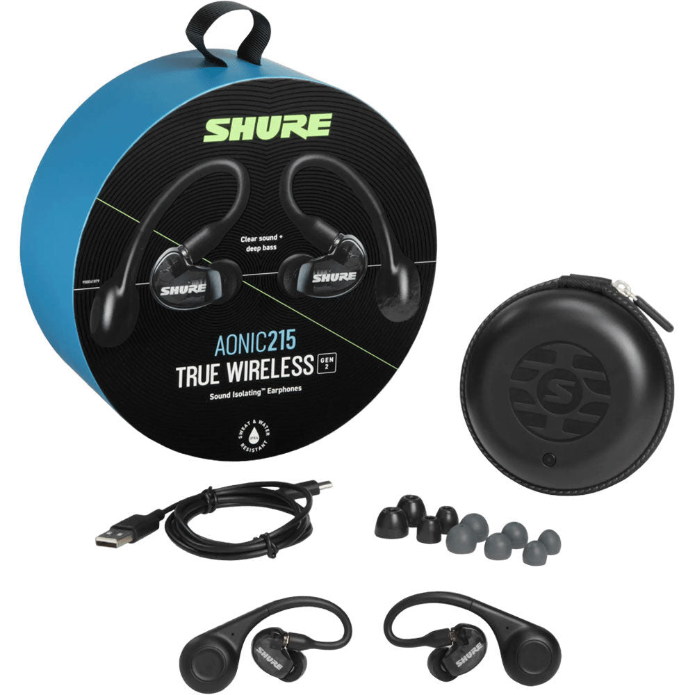 Shure AONIC 215 Gen 2 True Wireless Sound Isolating Earphones Black — view 3