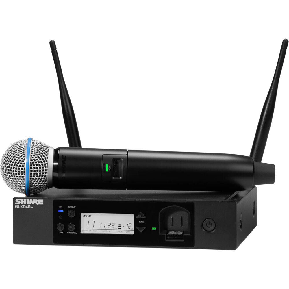 Shure GLXD24R+/B58 Dual Band Digital Handheld Wireless Rack System with BETA58A Microphone