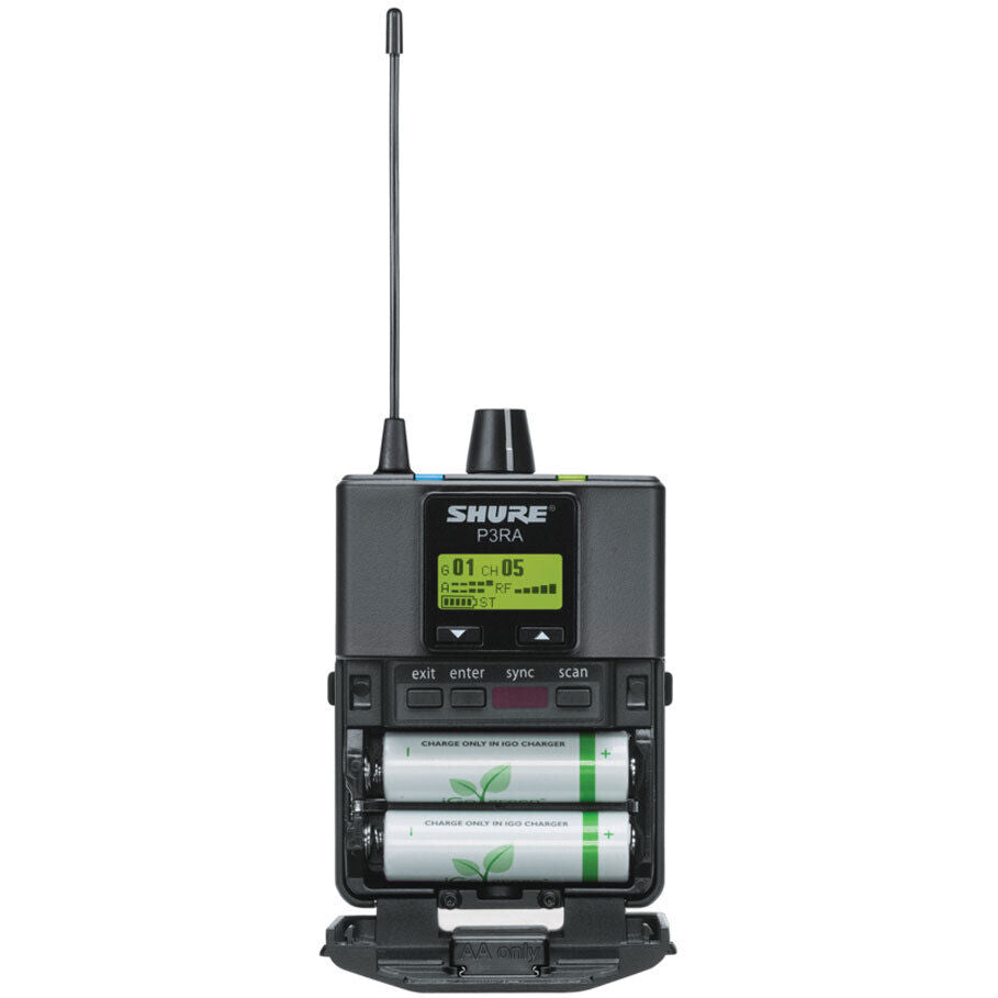 Shure P3RA Wireless Bodypack Receiver for PSM300 System with LCD, EQ, MixMode, and 24-bit Audio Processing — view 2