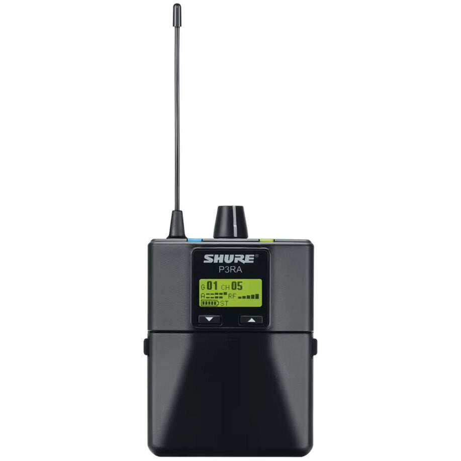 Shure P3RA Wireless Bodypack Receiver for PSM300 System with LCD, EQ, MixMode, and 24-bit Audio Processing