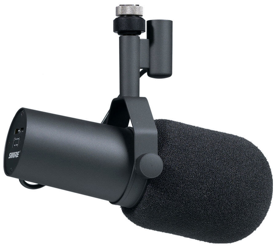 Shure SM7B Dynamic Studio Vocal Microphone with Windscreen and Mount