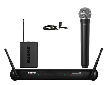 Shure SVX1288/CVL Dual Channel Combo Wireless System with PG58 Handheld & CVL Lavalier Microphone