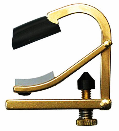Shubb C7B Partial Capo for DADGAD Tuning - Steel String Acoustic Guitar Capo in Plain Brass Finish
