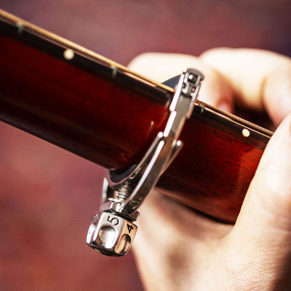 Shubb F3 Fine Tune Capo for Steel String Guitars with Wider Necks in Stainless Steel — view 4