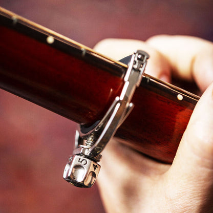 Shubb F3 Fine Tune Capo for Steel String Guitars with Wider Necks in Stainless Steel — view 4