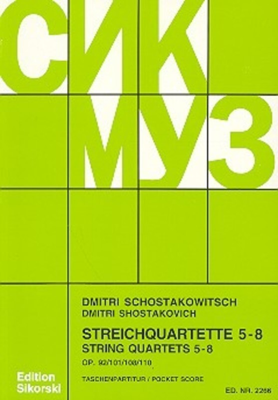 Shostakovich - String Quartets Nos 5-8 Study Score (Softcover Book)