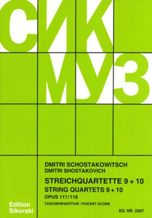Shostakovich - String Quartets Nos 9-10 Study Score (Softcover Book)