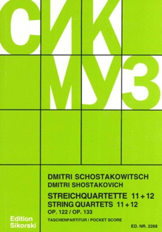 Shostakovich - String Quartets Nos 11-12 Study Score (Softcover Book)
