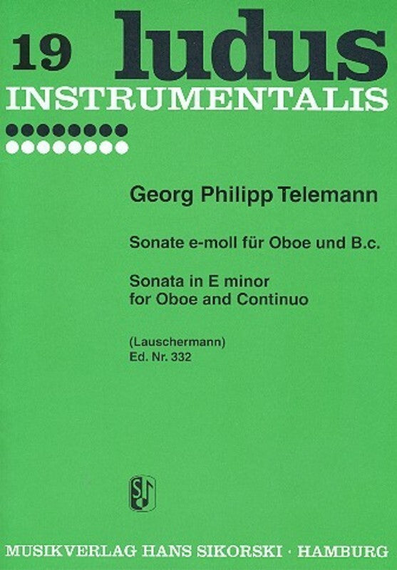 Telemann - Sonata E Minor Oboe/Piano (Softcover Book)
