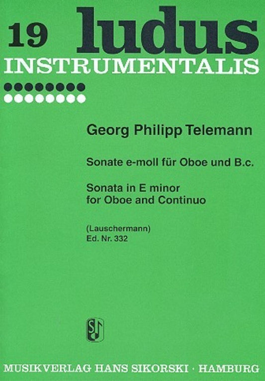Telemann - Sonata E Minor Oboe/Piano (Softcover Book)