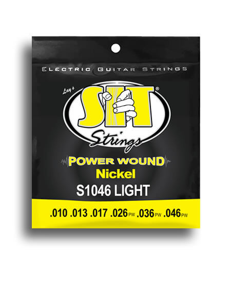 SIT Power Wound Light Electric Guitar String Set (10-46) - Nickel-Plated, Medium Gauge, 6 Strings, Made in USA