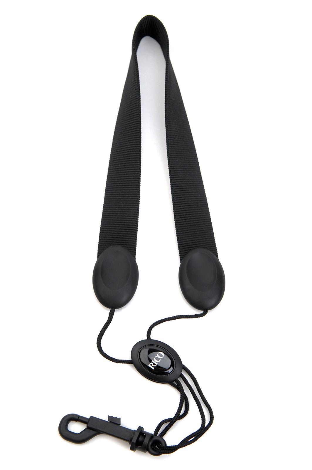 Rico Saxophone Strap, Soprano/Alto, Black Nylon, Snap Hook