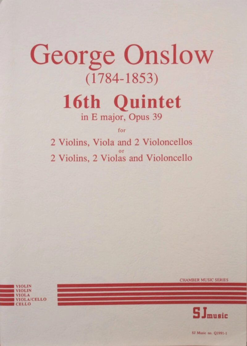 Onslow String Quintet No. 16 E Major Op. 39 SC/PTS