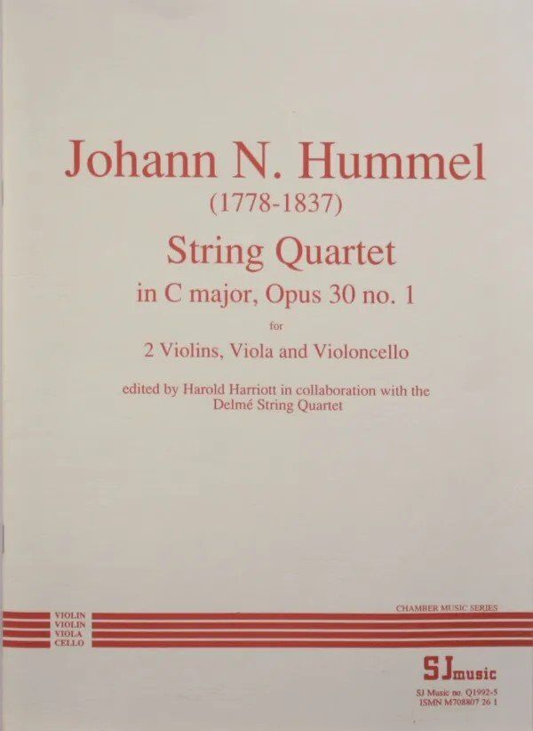 Hummel String Quartet in C Major Op. 30 No. 1 for Cello and Viola