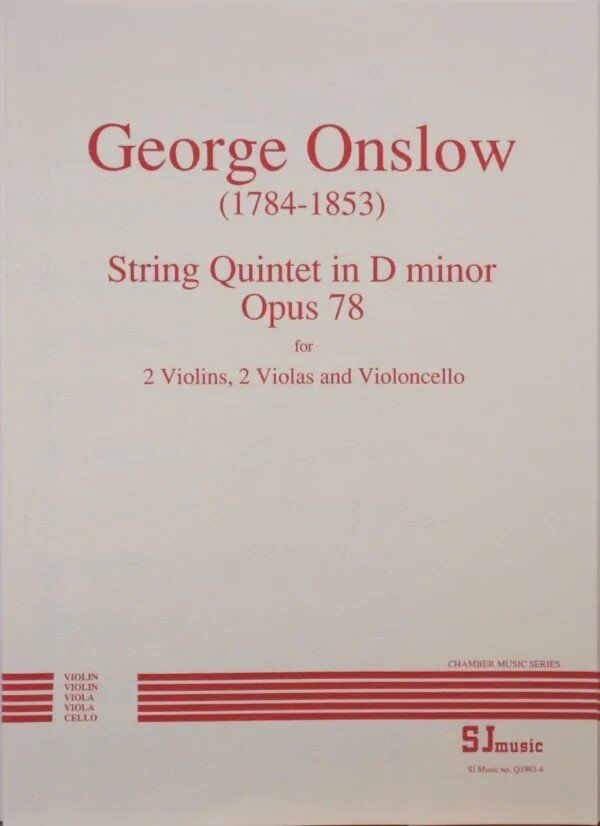 Onslow String Quintet D Minor Op. 78 SC/PTS for Cello