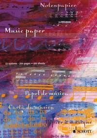 Music Paper 200 Pages (100 Sheets) 12 Staves - Schott Music