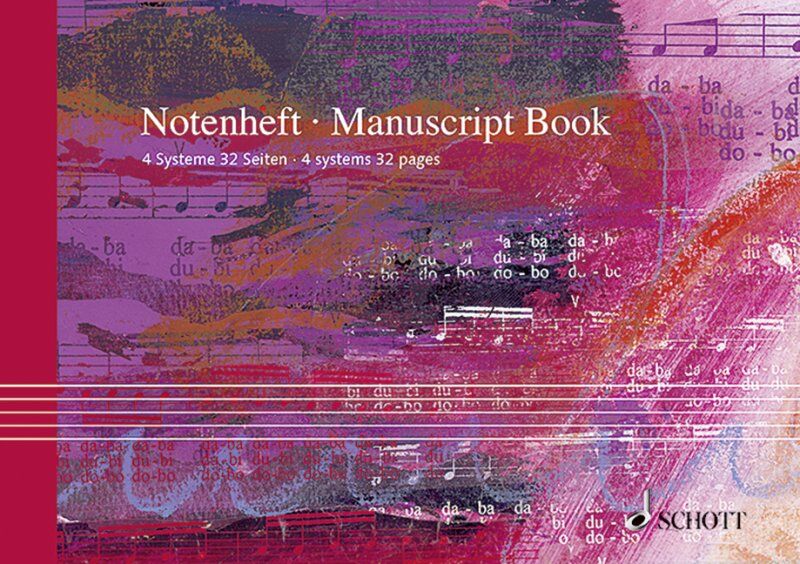 A5 Manuscript Book Landscape 32 Pages 4 Staves Schott Music