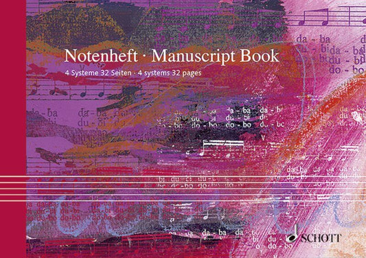 A5 Manuscript Book Landscape 32 Pages 4 Staves Schott Music