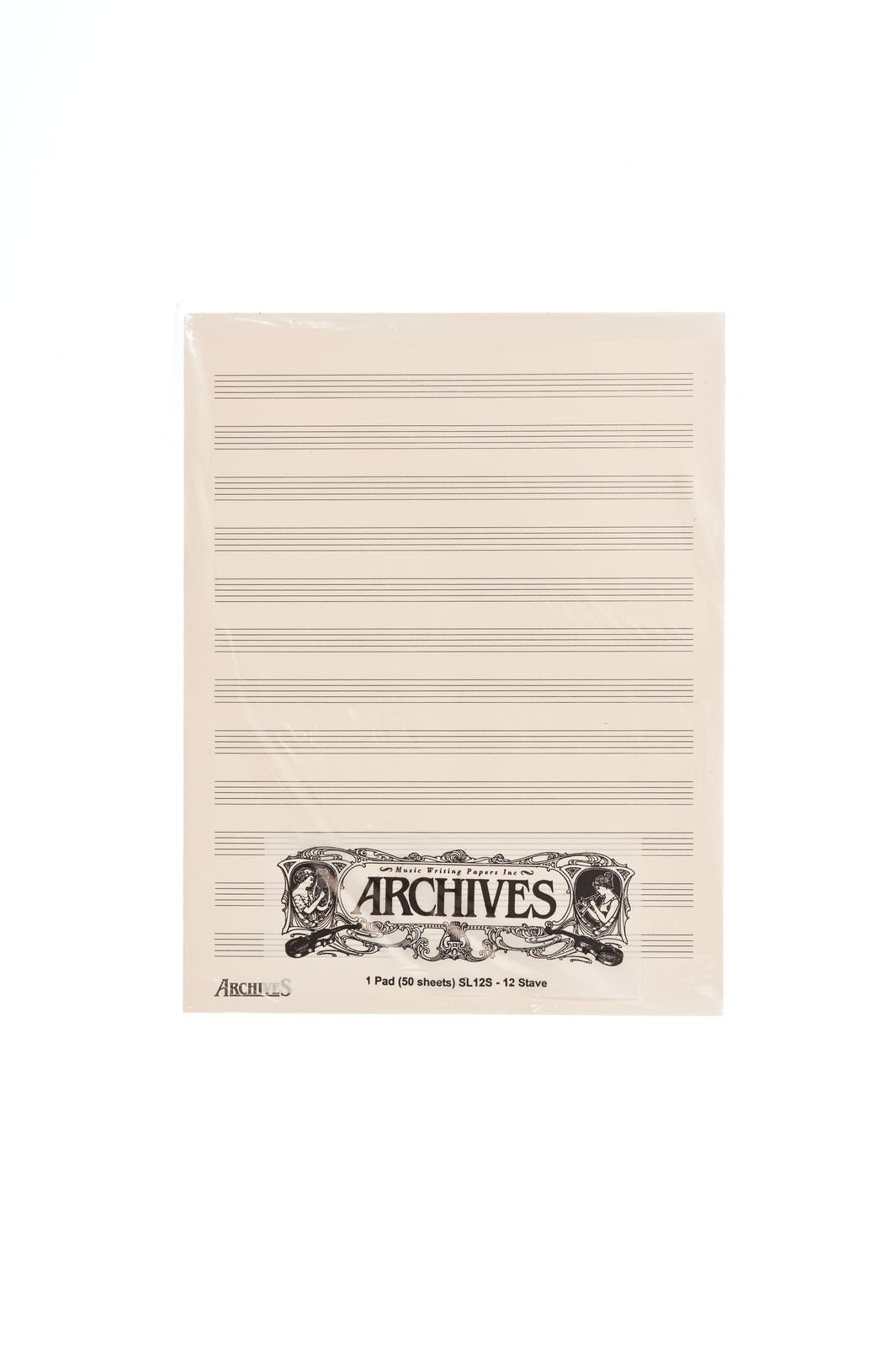 Archives Manuscript Score Pads, 12 Stave, 50 Sheets