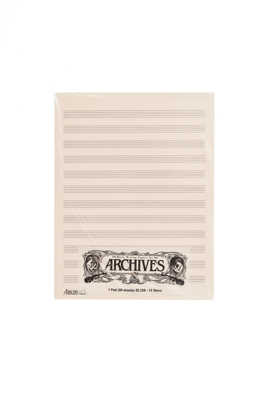 Archives Manuscript Score Pads, 12 Stave, 50 Sheets