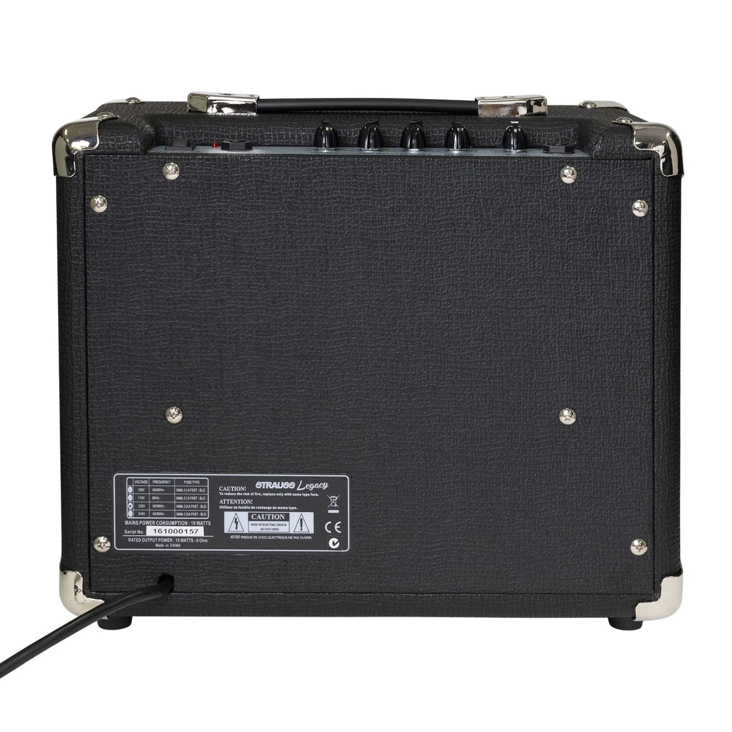 Strauss Legacy SLA-15B 15W Solid State Bass Guitar Practice Amplifier Black — view 2