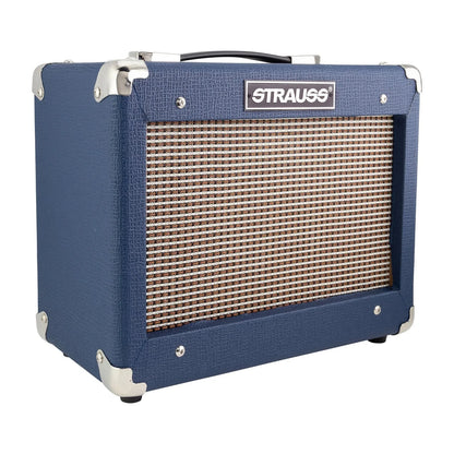 Strauss Legacy SLA-15G 15 Watt Solid State Guitar Practice Amplifier - Blue — view 3