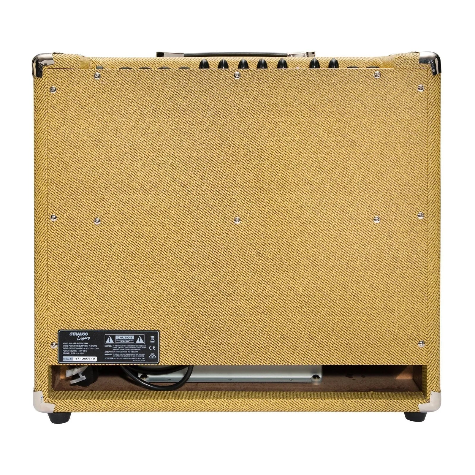Strauss Legacy Vintage 50 Watt Combo Solid State Guitar Amplifier SLA-V50RG-TWD Tweed — view 2