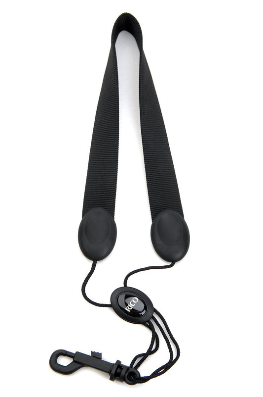 Rico Saxophone Strap, Tenor/Baritone, Black Nylon, Snap Hook
