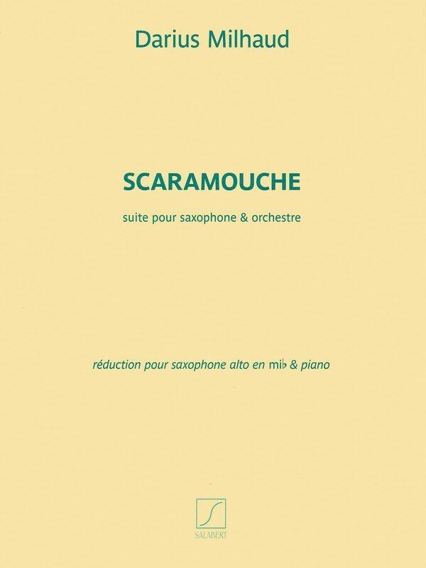 Milhaud Scaramouche for Alto Saxophone and Piano, Salabert Editions, 1 Page
