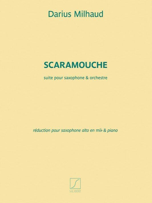 Milhaud Scaramouche for Alto Saxophone and Piano, Salabert Editions, 1 Page