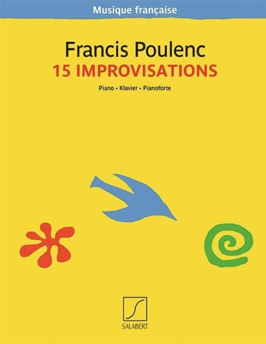 Poulenc - 15 Improvisations for Piano, Salabert Editions, 72 Pages, Musique Francaise Series
