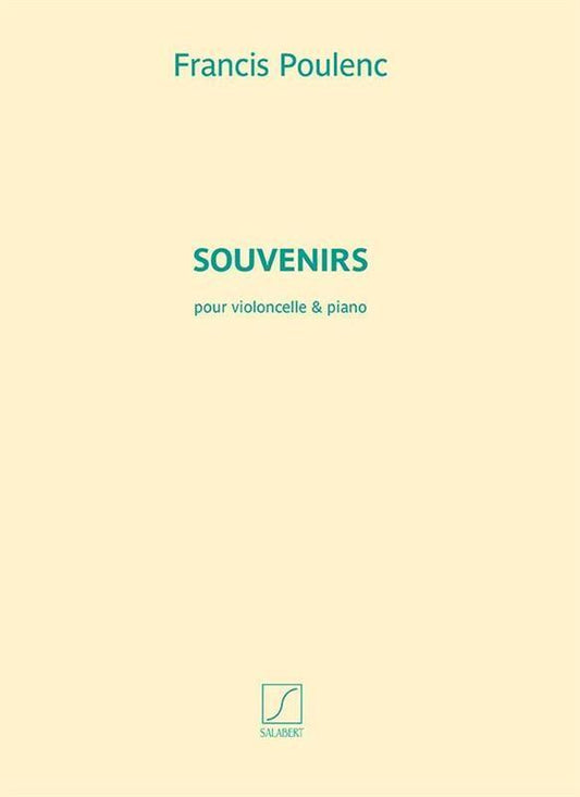 Poulenc - Souvenirs For Cello and Piano (Softcover Book)