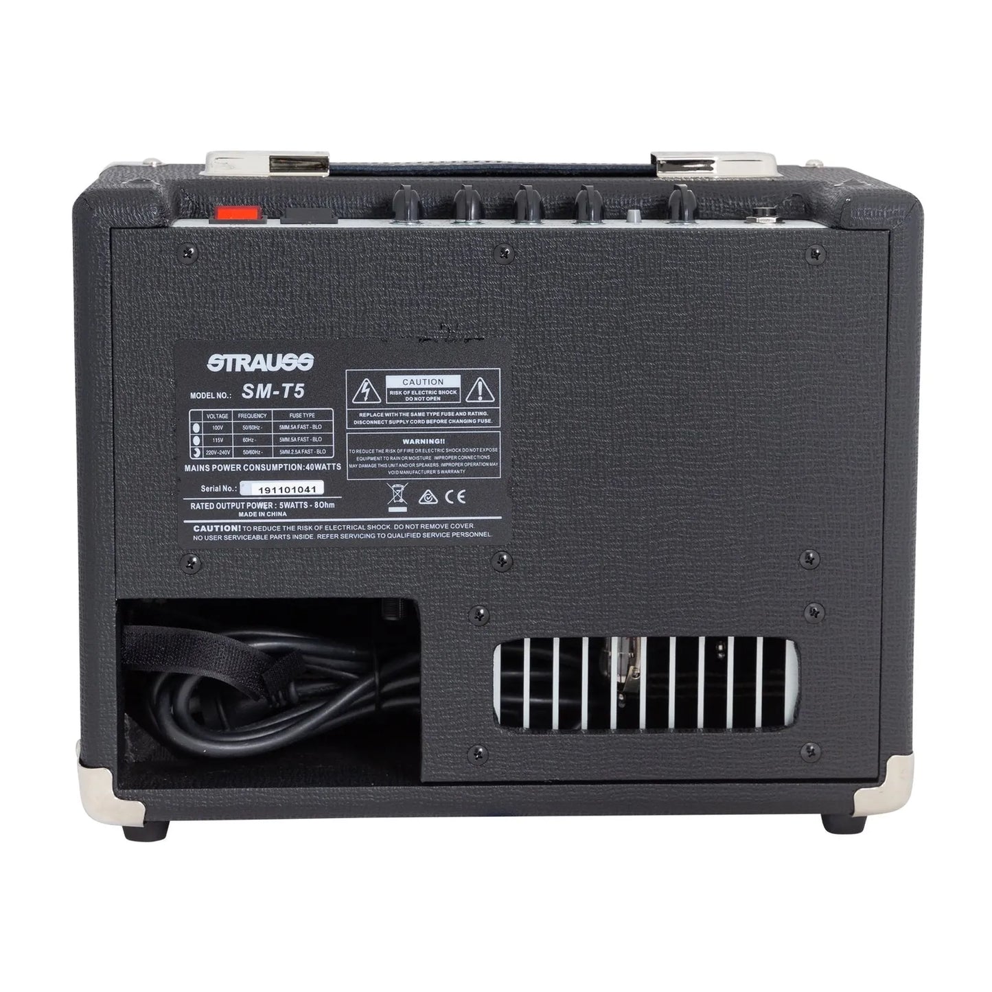 Strauss SM-T5 5W Black Valve Combo Amplifier with Clean and Overdrive Controls — view 2